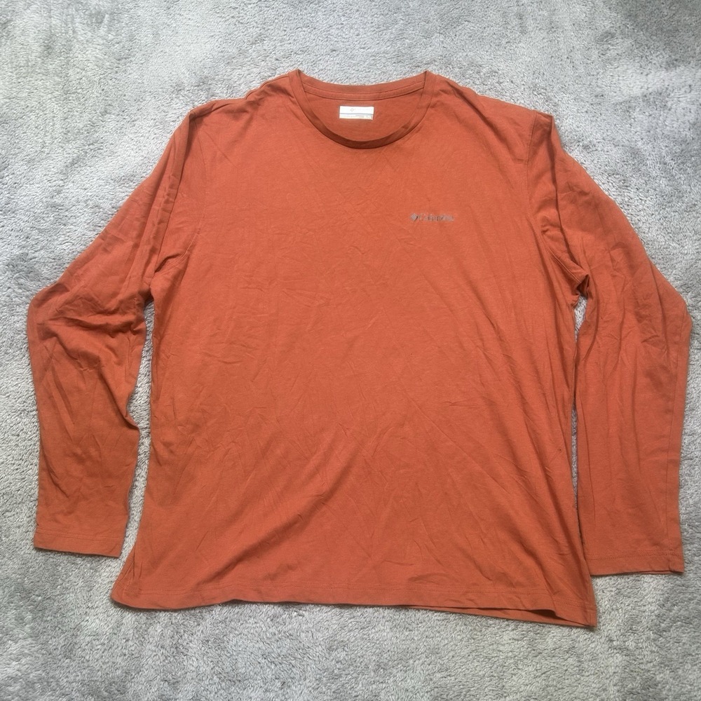 Columbia Shirt Men's XL Rust Orange Thistletown Hills Long Sleeve Omni-Wick